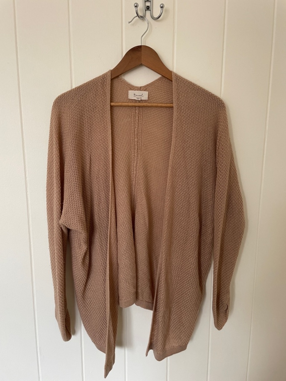 Open-Front Women's Cardigan Sweater in Blush